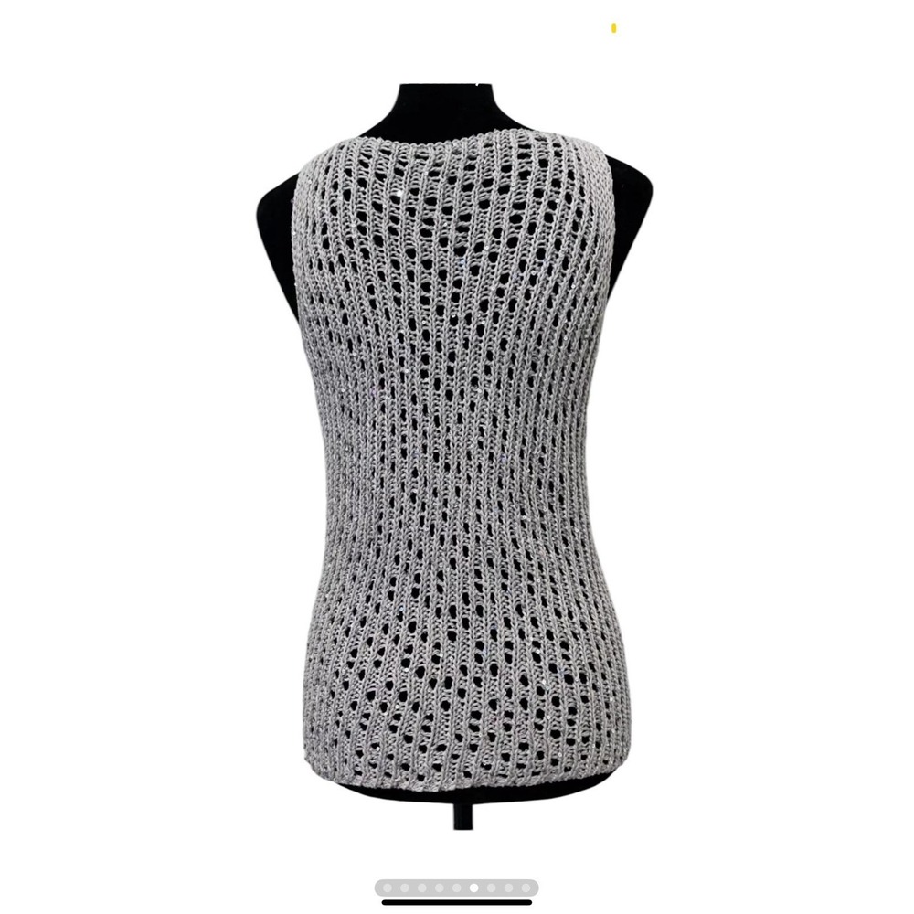 Eileen Fisher Open Knit Sequin Sleeveless Sweater Women's‎ Size XS - Picture 2 of 9